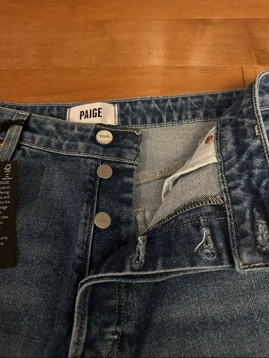 PAIGE Billy High Waist Crop Straight Jeans Moonchild Wash NWT Size 31 - Picture 7 of 14